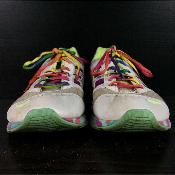 Asics Gel-Frantic 7 -Women's Sz 9.5- White/Colorful Running Jogging Shoes- T3A6Q - Picture 2 of 11